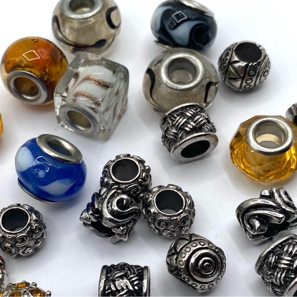 Mixed European Style Charm Beads Lot of 28 - Picture 3 of 6